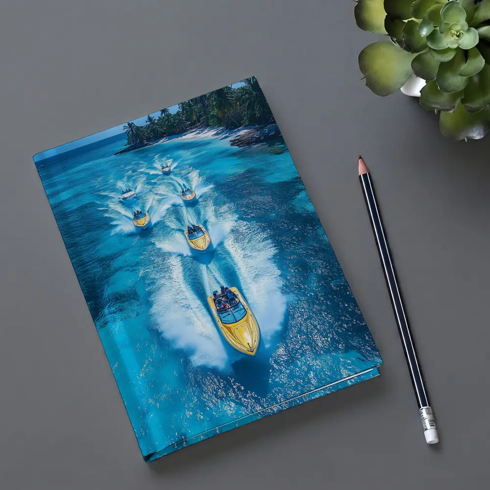 Speed Boats Racing Tropical Blue Ocean Waters – Notebooks