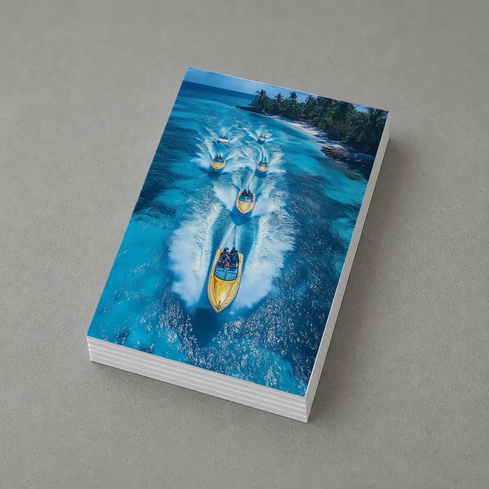 Speed Boats Racing Tropical Blue Ocean Waters – Postcards