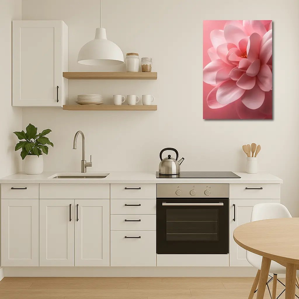 Pink Dahlia Flower Soft Pink Background – Wall Art
