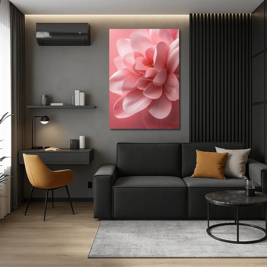 Pink Dahlia Flower Soft Pink Background – Wall Art