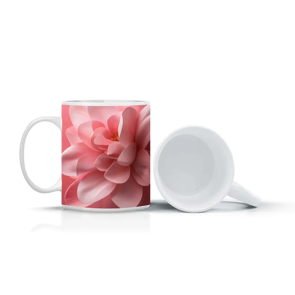Pink Dahlia Flower Soft Pink Background – Mugs