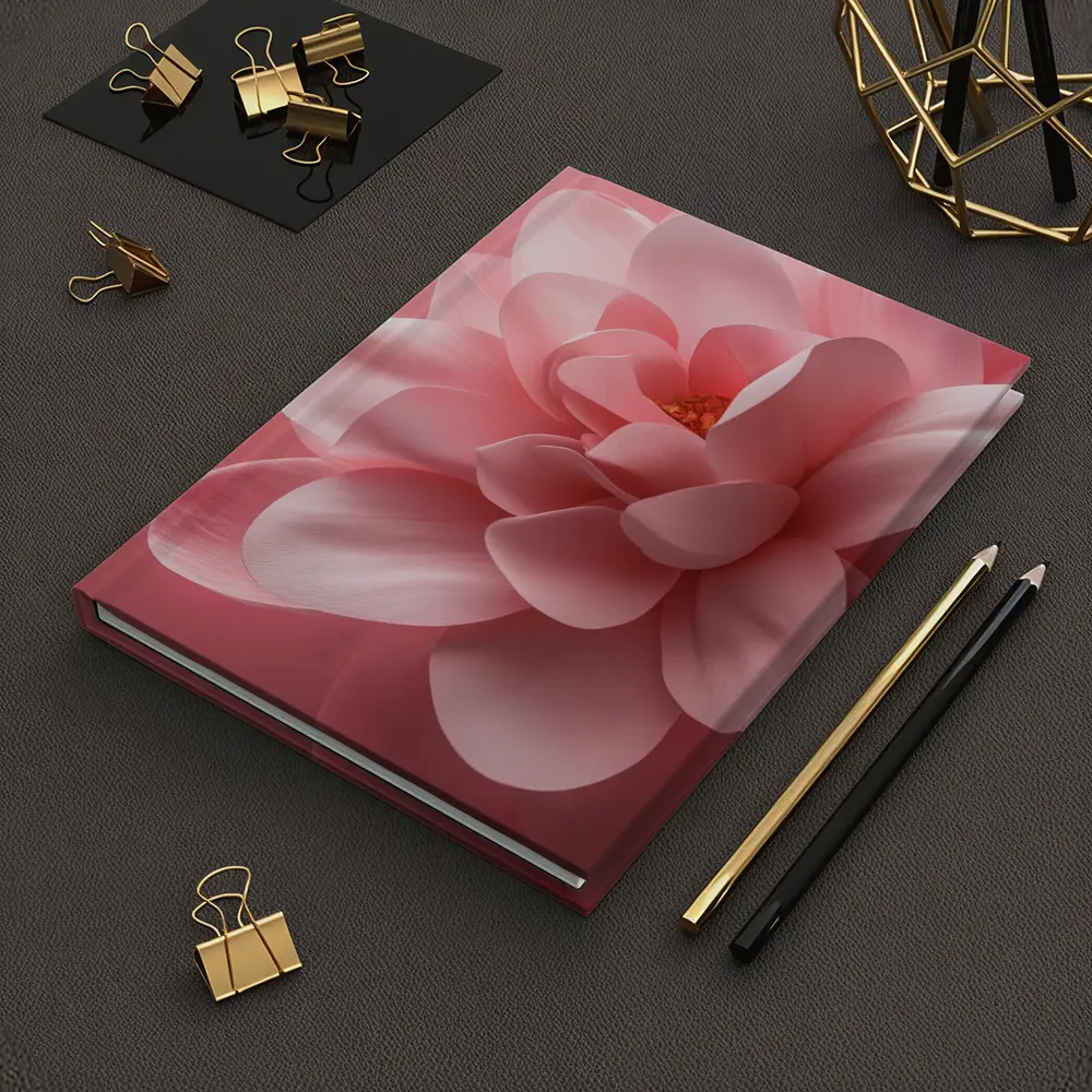 Pink Dahlia Flower Soft Pink Background – Notebooks