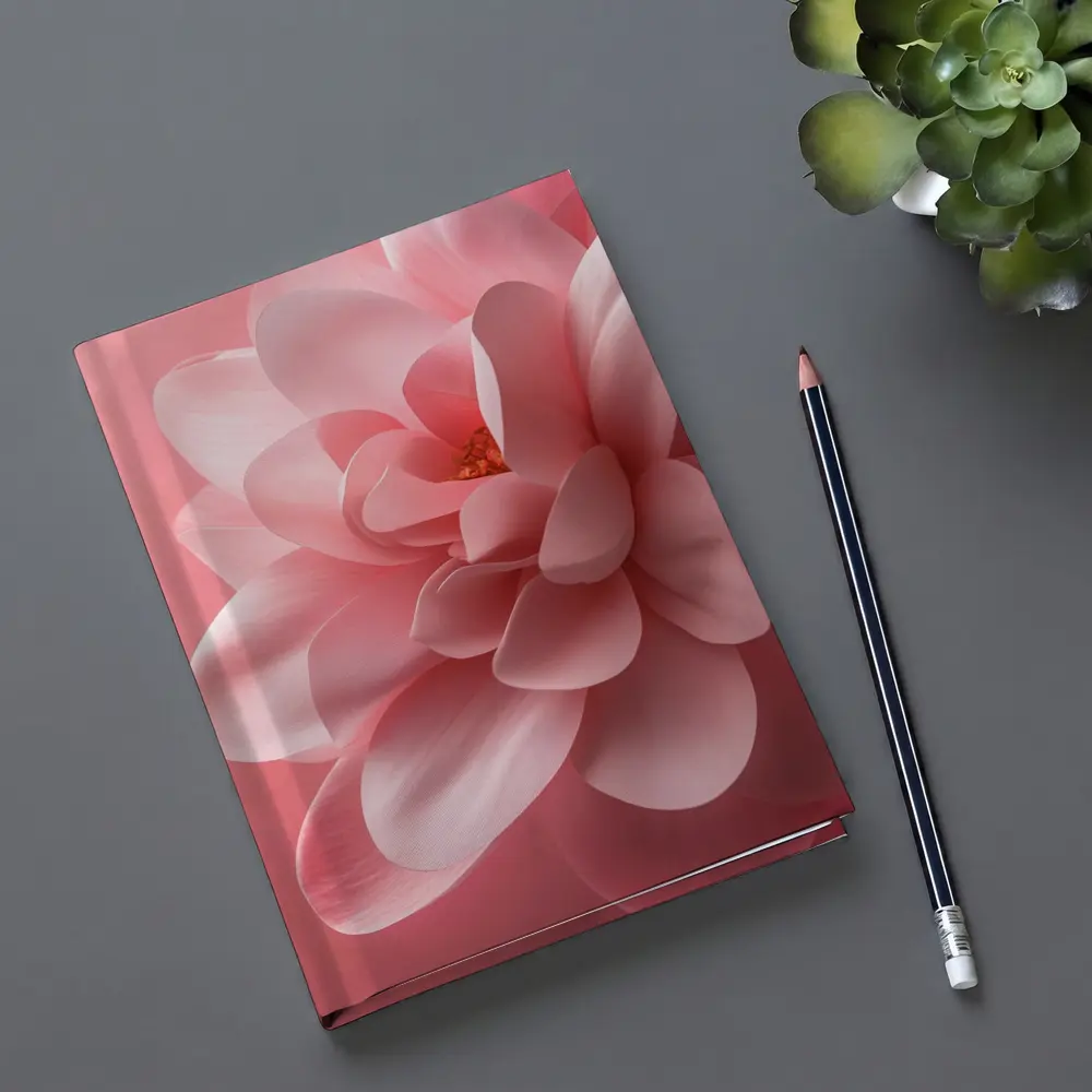 Pink Dahlia Flower Soft Pink Background – Notebooks