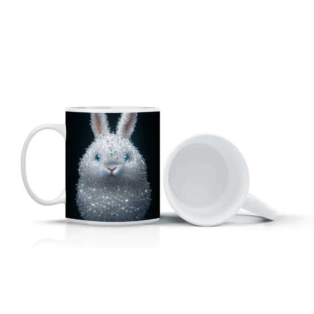 Crystal Diamond Bunny Rabbit Dark Background – Mugs