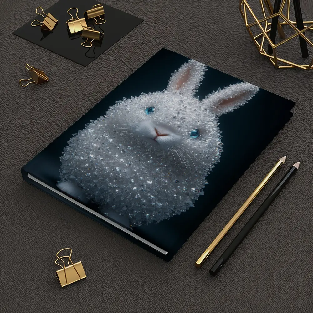 Crystal Diamond Bunny Rabbit Dark Background – Notebooks