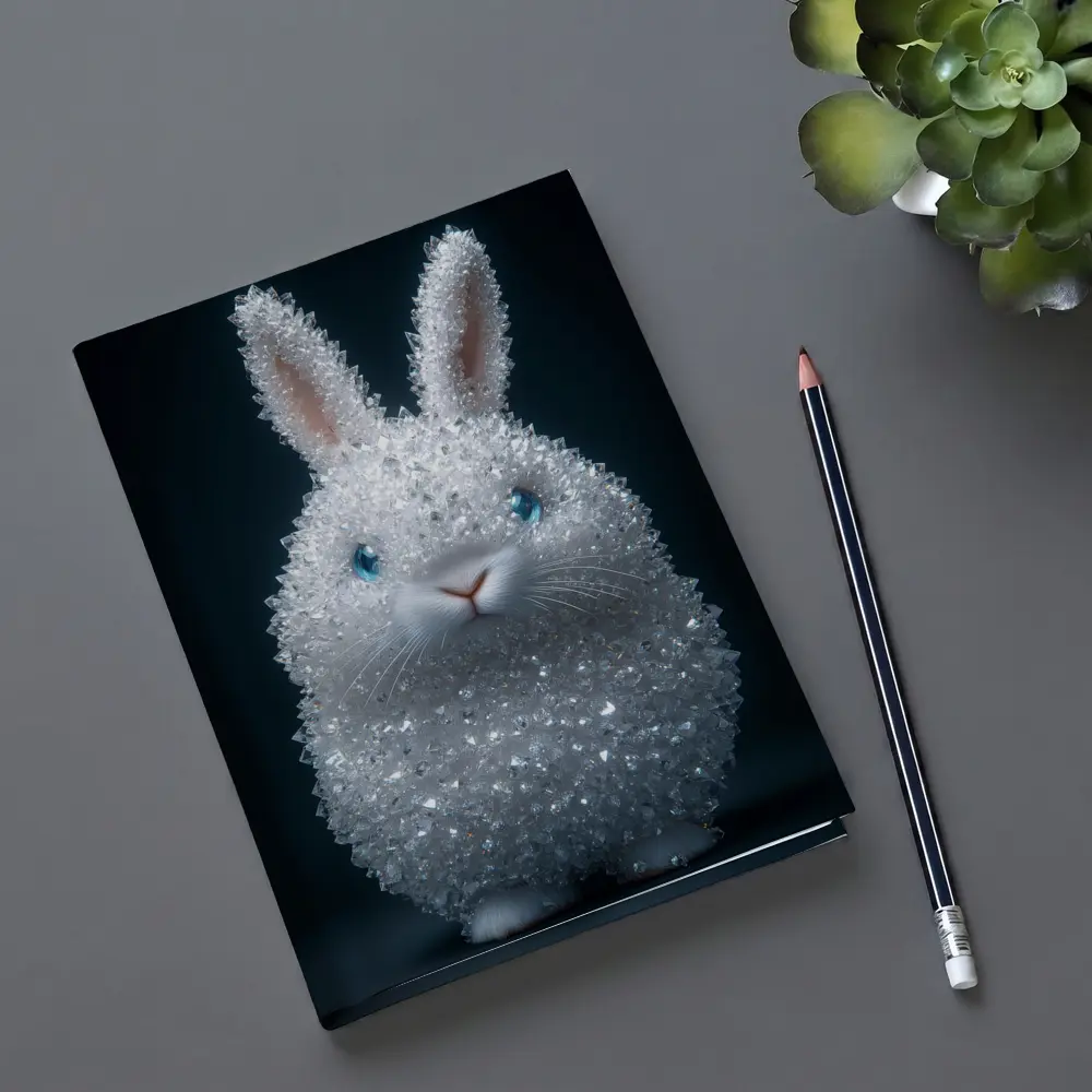Crystal Diamond Bunny Rabbit Dark Background – Notebooks