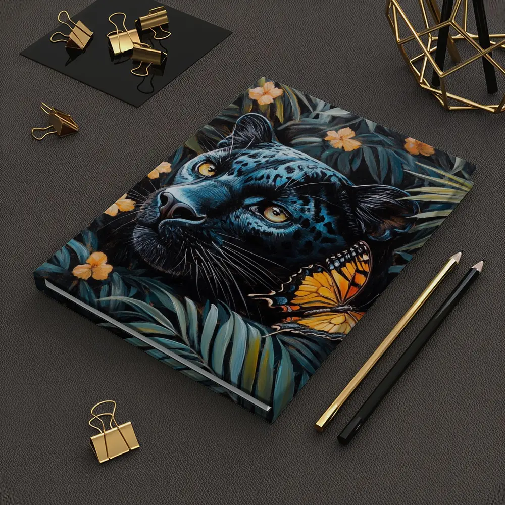 Black Panther Butterfly Tropical Jungle Painting – Notebooks