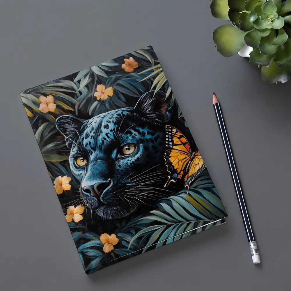 Black Panther Butterfly Tropical Jungle Painting – Notebooks