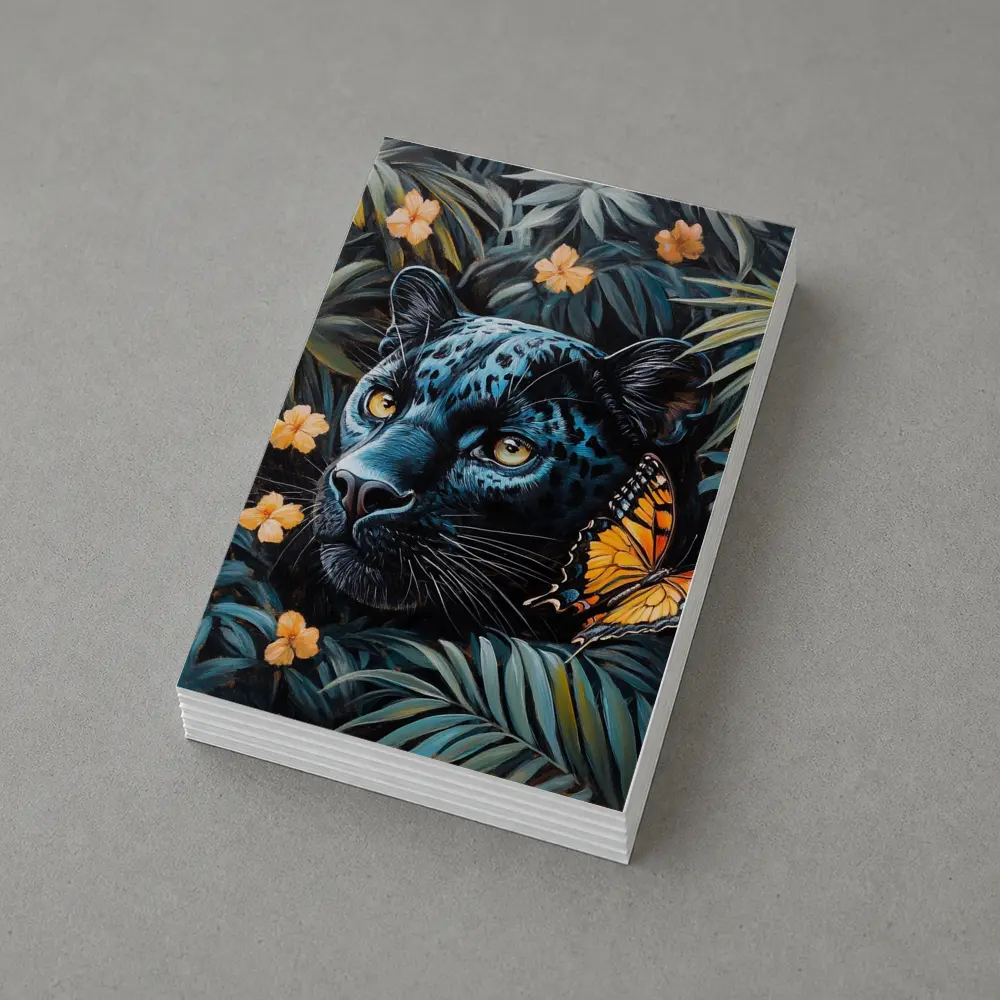 Black Panther Butterfly Tropical Jungle Painting – Postcards