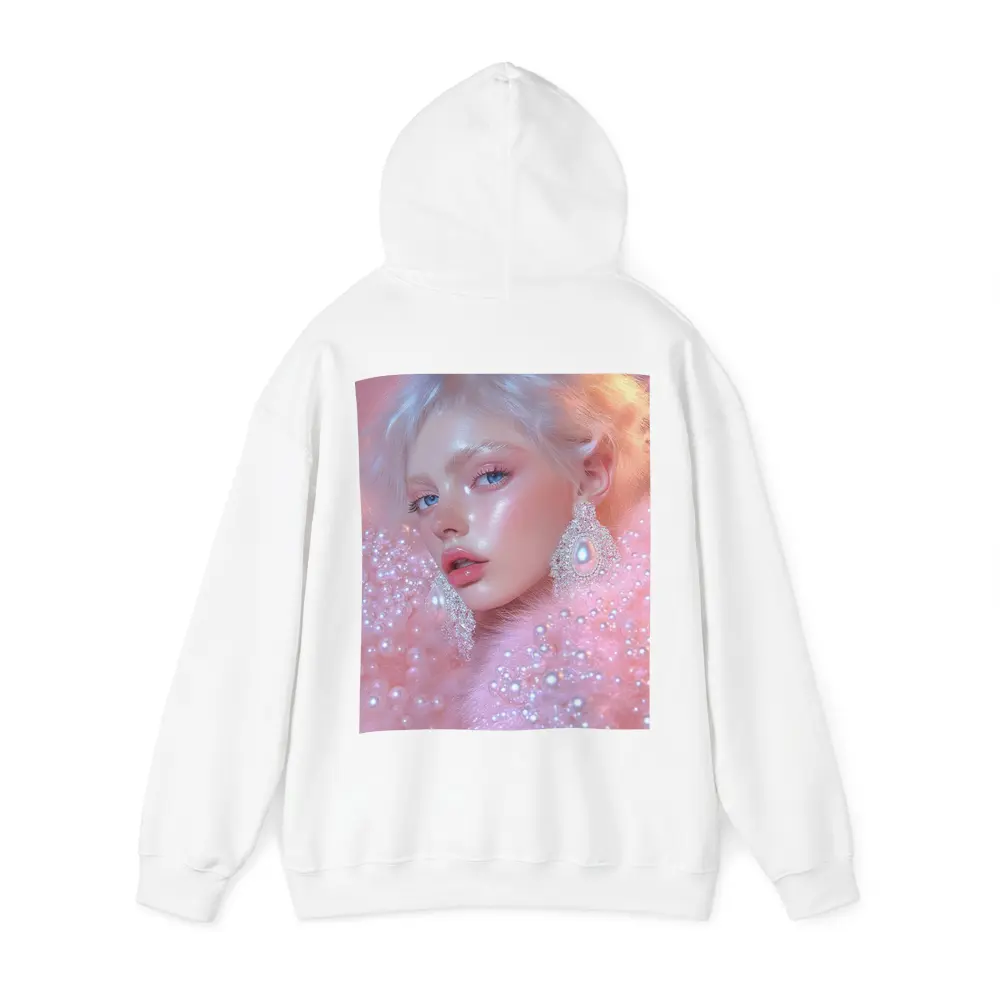 Ethereal Woman Portrait Pink Pearl Fantasy – Hoodies