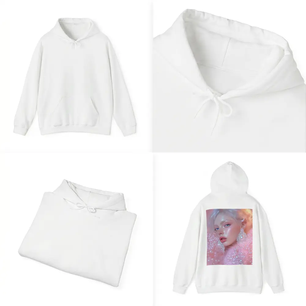 Ethereal Woman Portrait Pink Pearl Fantasy – Hoodies