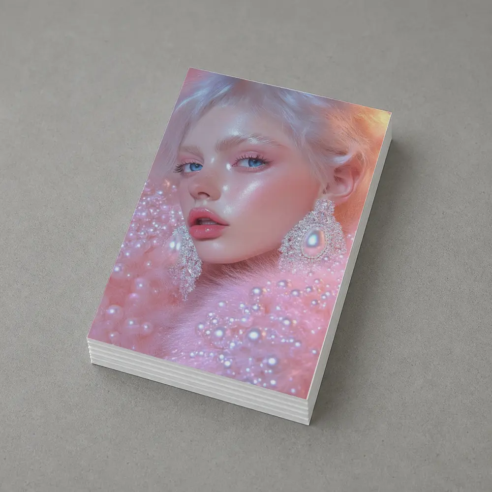 Ethereal Woman Portrait Pink Pearl Fantasy – Postcards