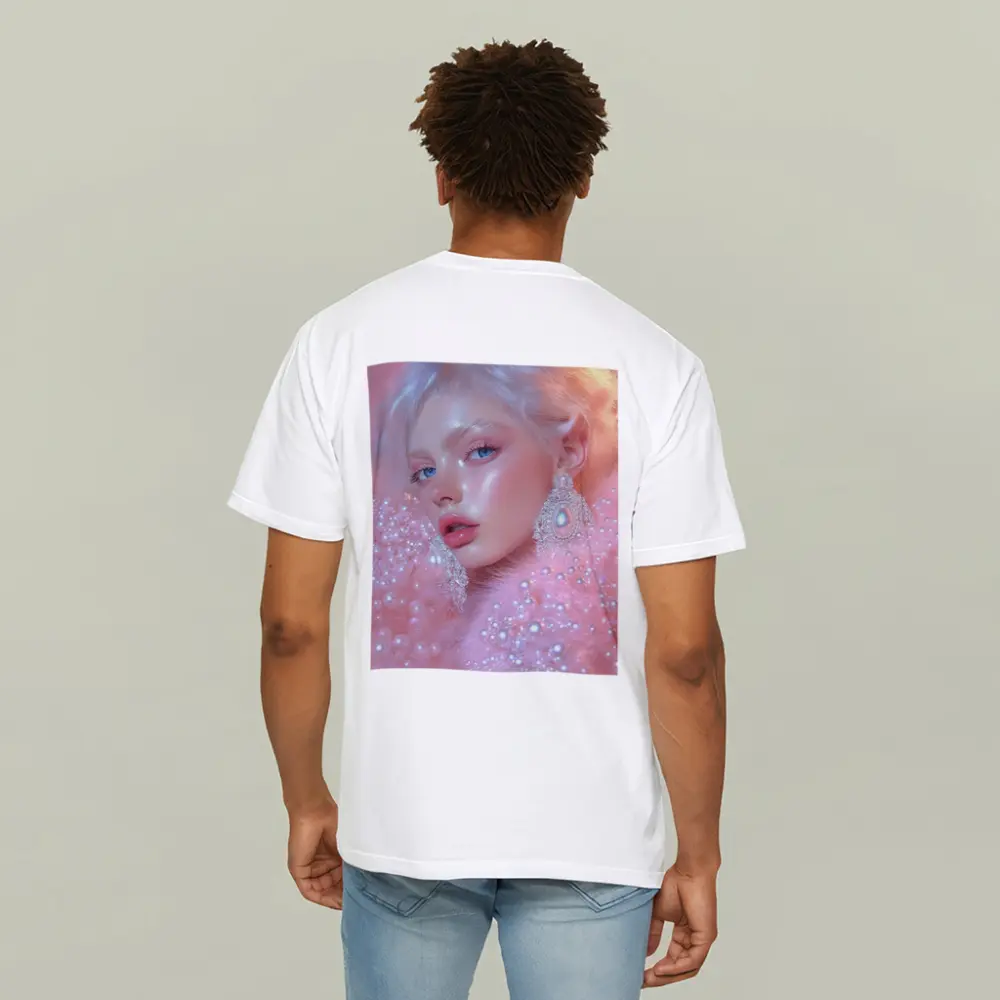 Ethereal Woman Portrait Pink Pearl Fantasy – T-Shirts