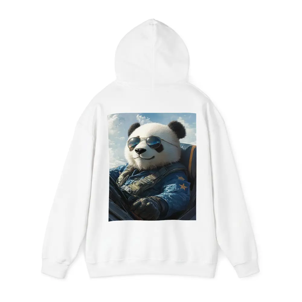 Cool Panda Pilot Flying Fighter Jet Sky – Hoodies
