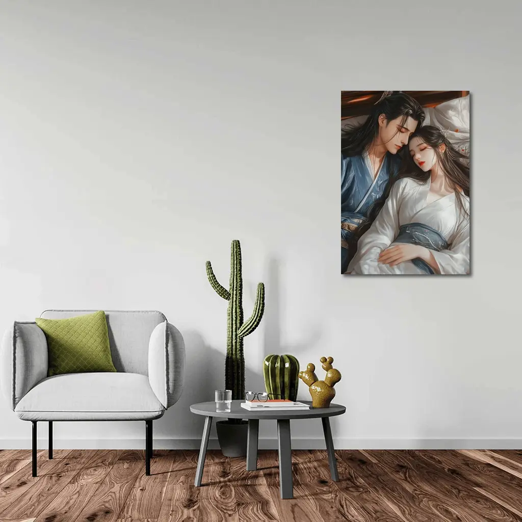 Chinese Anime Couple Romantic Traditional Hanfu Art – Wall Art