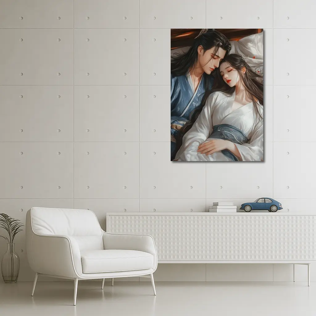 Chinese Anime Couple Romantic Traditional Hanfu Art – Wall Art