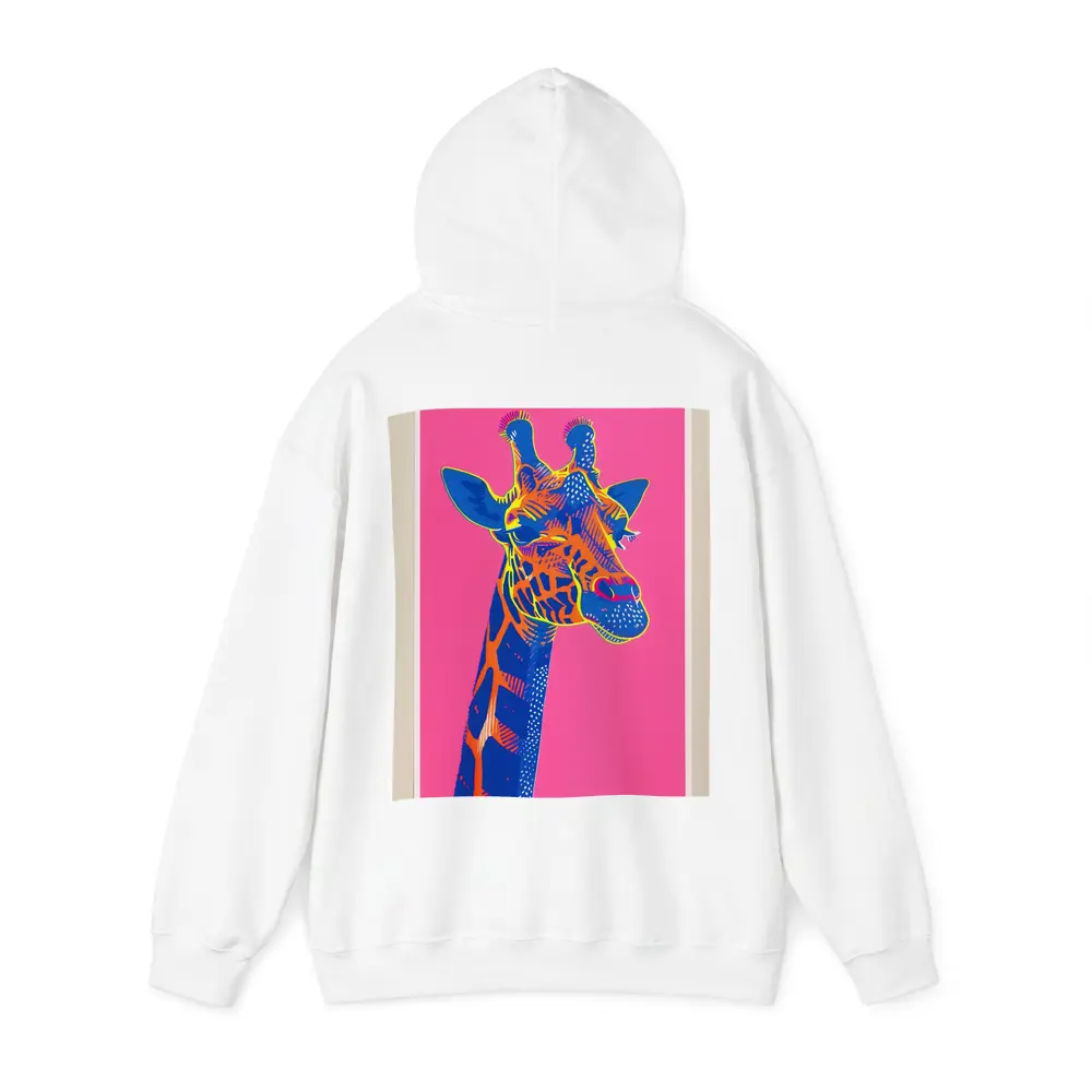 Pop Art Giraffe Portrait on Pink Background – Hoodies
