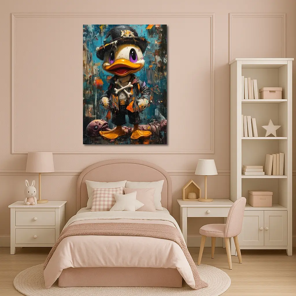 Dark Duck Graffiti Oil Painting Urban Art – Wall Art