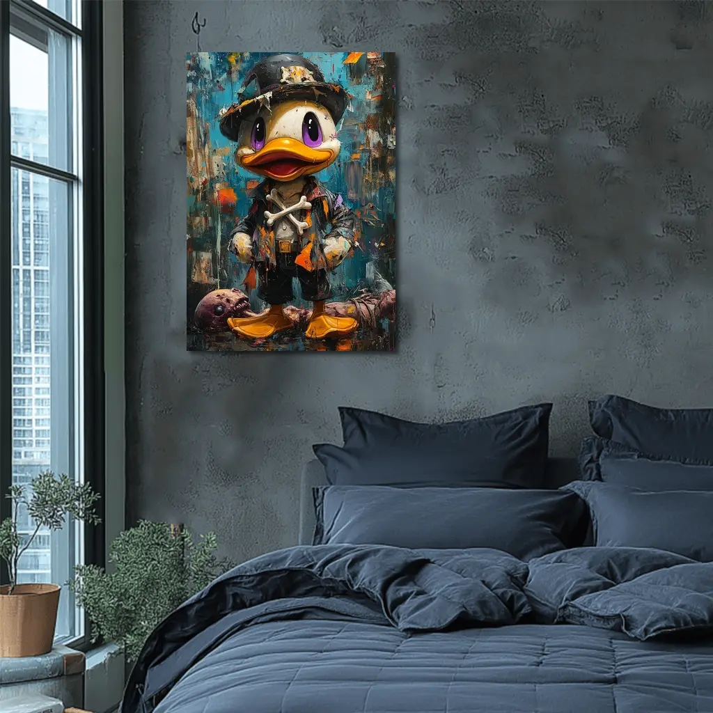 Dark Duck Graffiti Oil Painting Urban Art – Wall Art