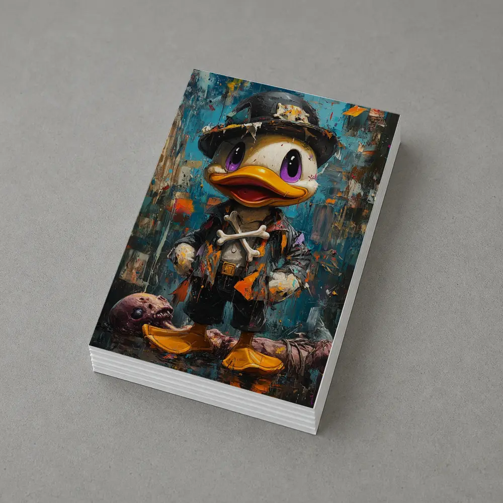 Dark Duck Graffiti Oil Painting Urban Art – Postcards