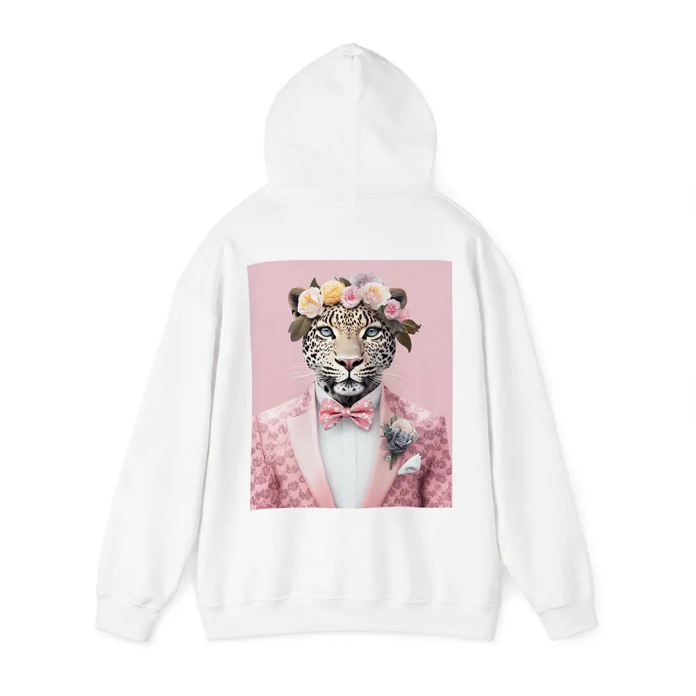 Leopard Flower Crown Pink Suit Portrait – Hoodies