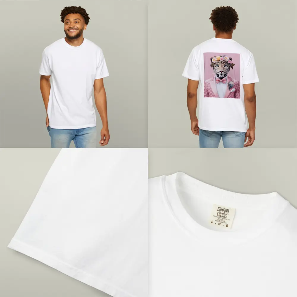 Leopard Flower Crown Pink Suit Portrait – T-Shirts