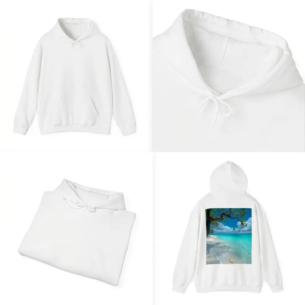 Tropical Beach Seashells Clear Turquoise Water Tree – Hoodies