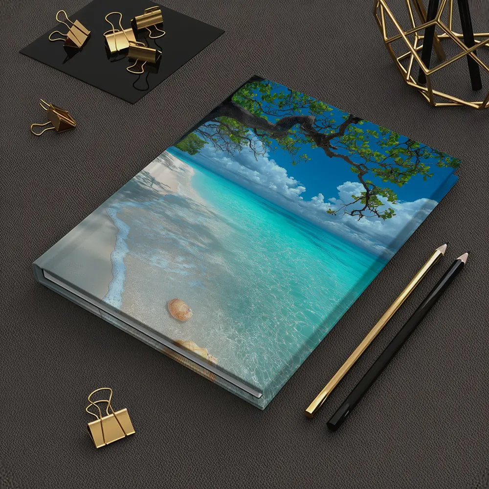 Tropical Beach Seashells Clear Turquoise Water Tree – Notebooks