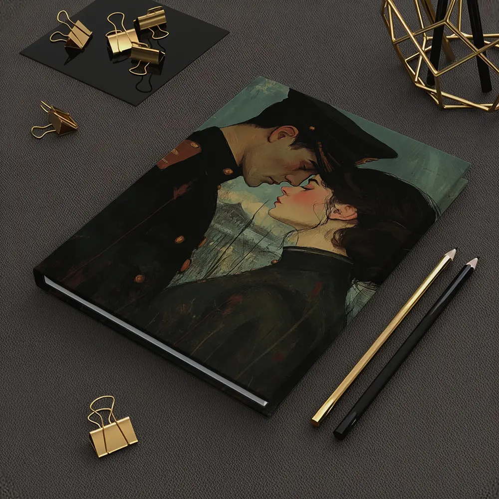 Soldier and Woman Romantic Moody Painting – Notebooks
