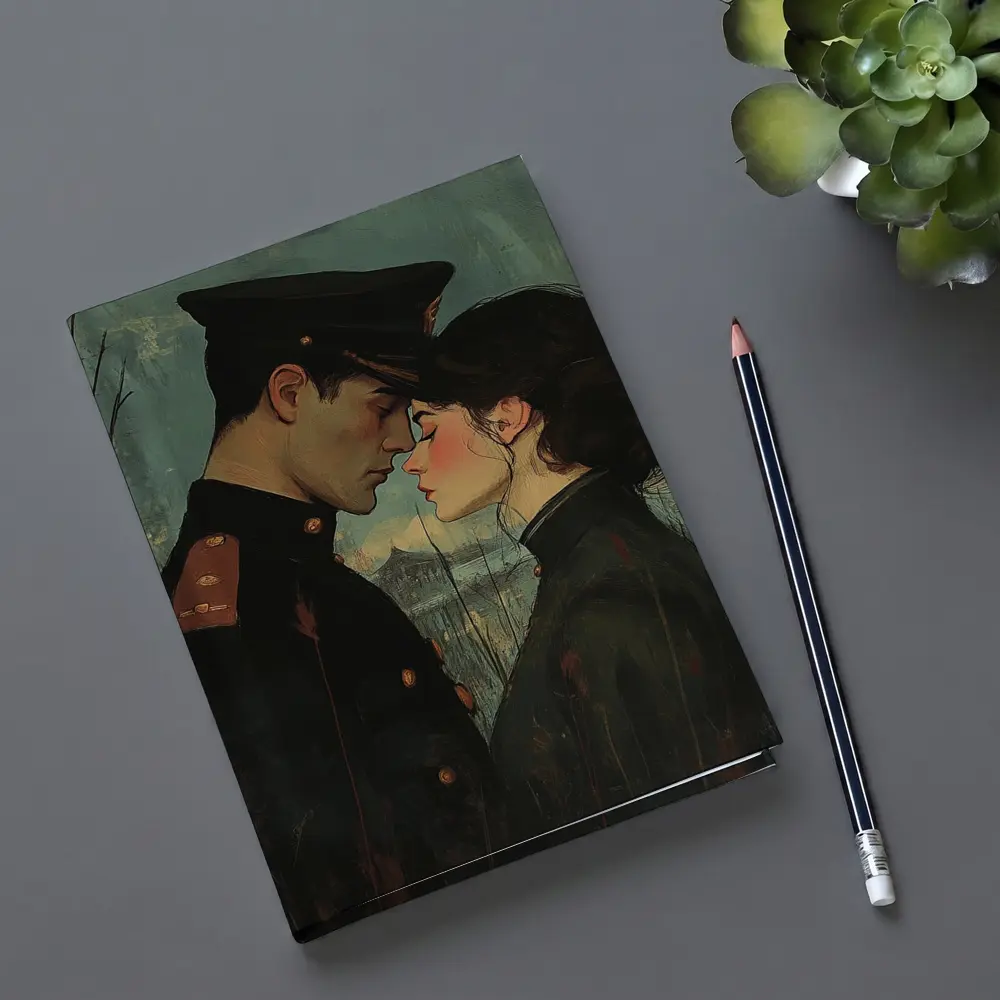 Soldier and Woman Romantic Moody Painting – Notebooks