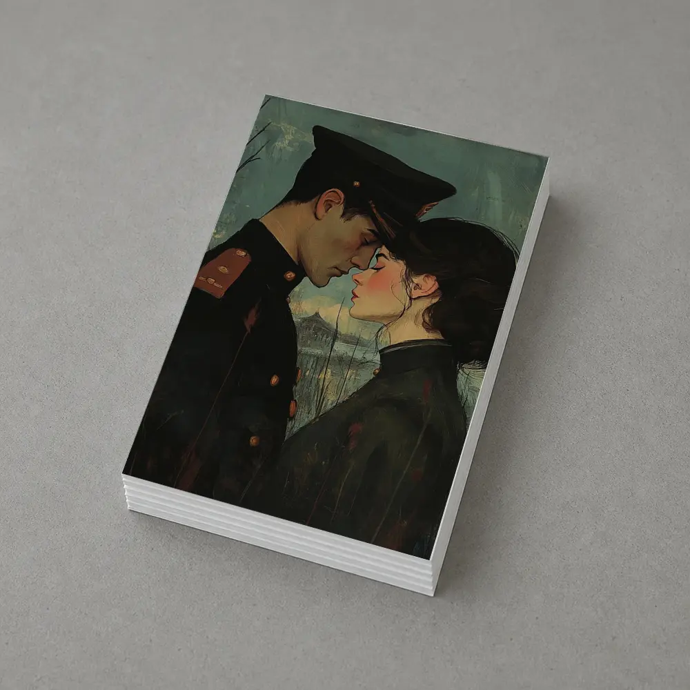 Soldier and Woman Romantic Moody Painting – Postcards