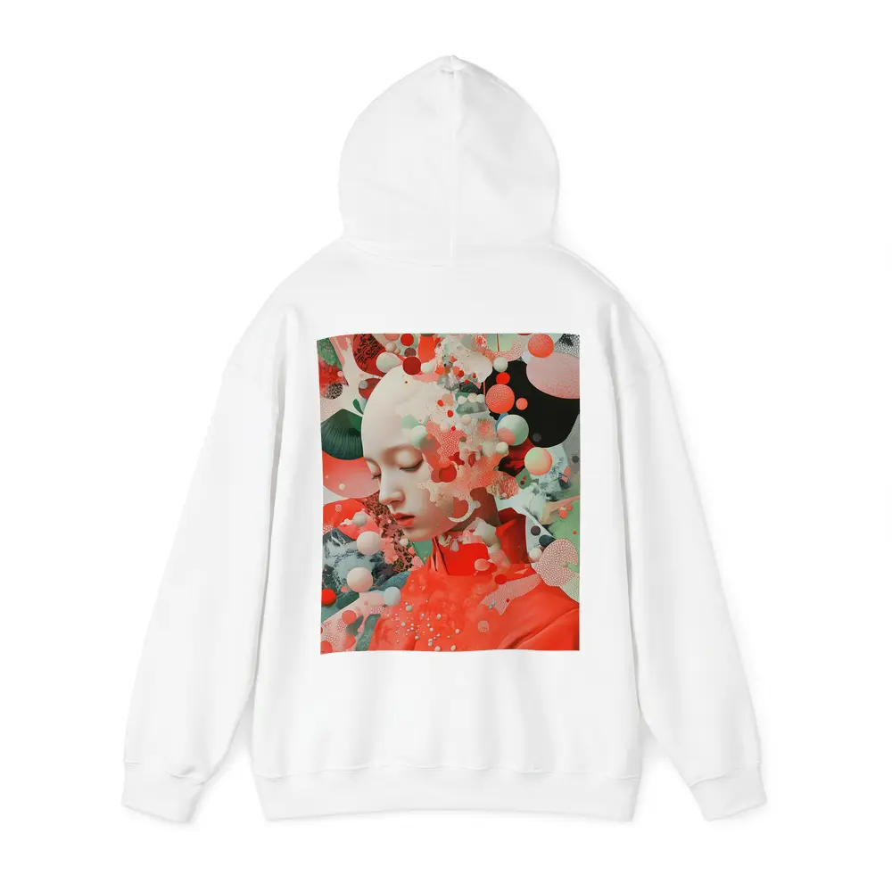 Surreal Woman Portrait Floating Coral Spheres – Hoodies