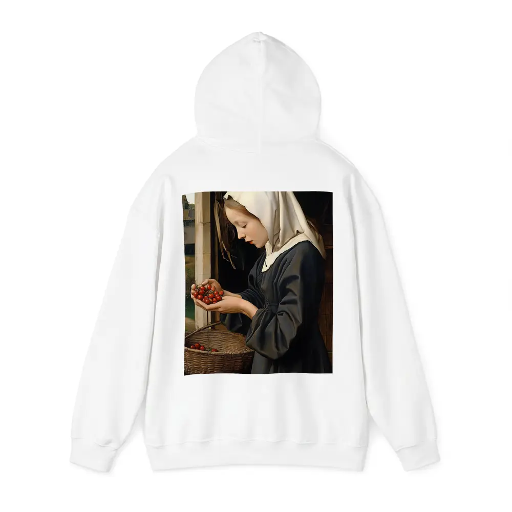 Young Nun Holding Cherries Renaissance Painting – Hoodies