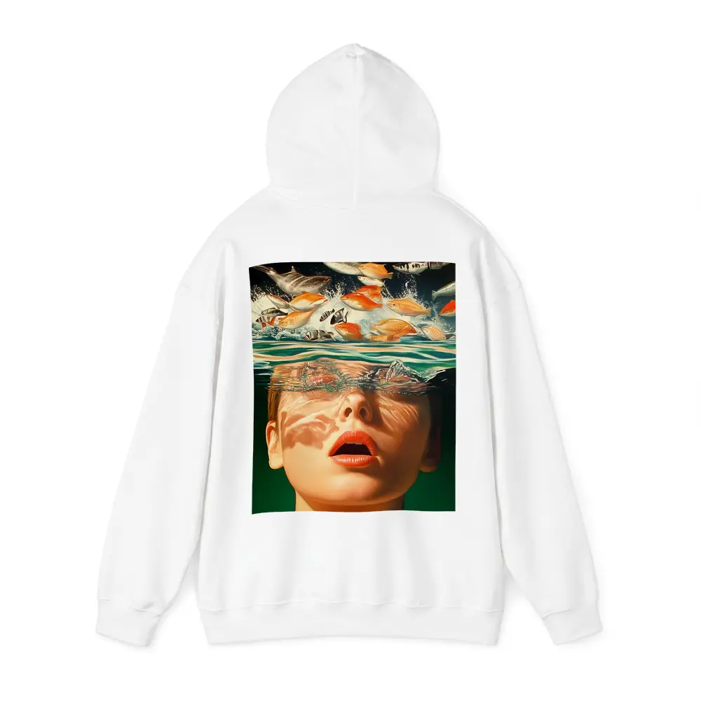 Woman Submerged in Water with Fish – Hoodies