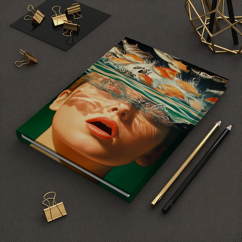 Woman Submerged in Water with Fish – Notebooks