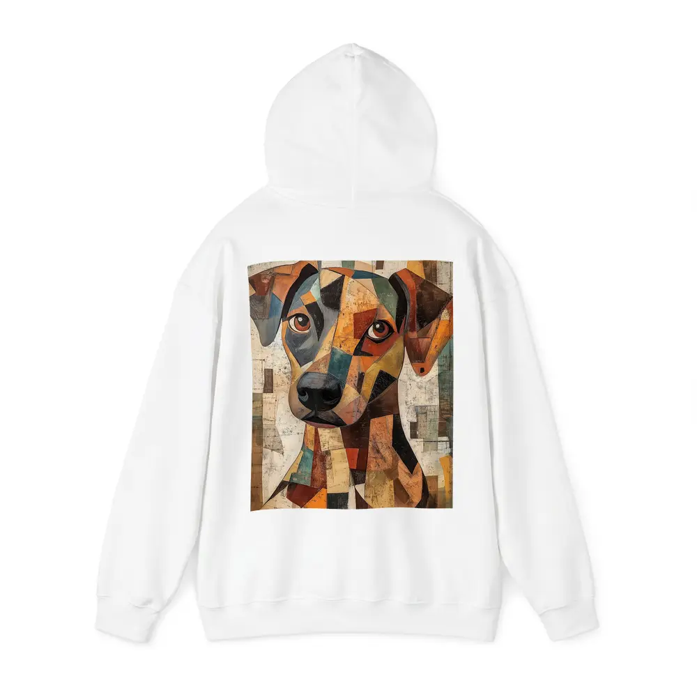 Geometric Cubist Dog Portrait Abstract Art – Hoodies