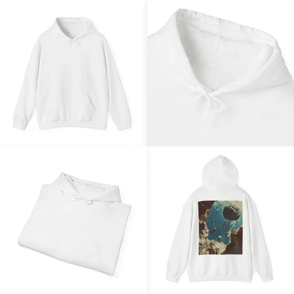 People Floating Above Rocky Cliff Surreal – Hoodies