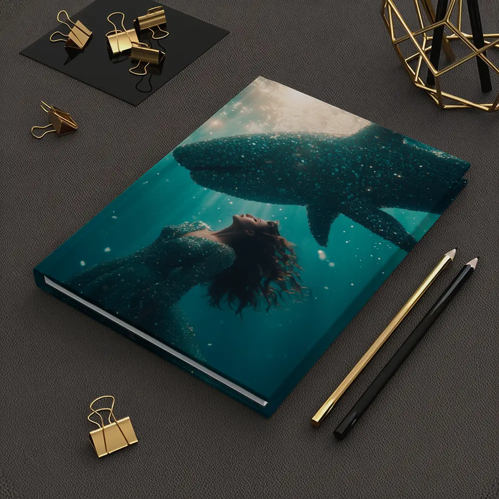 Woman and Shark Underwater Surreal Ocean Scene – Notebooks