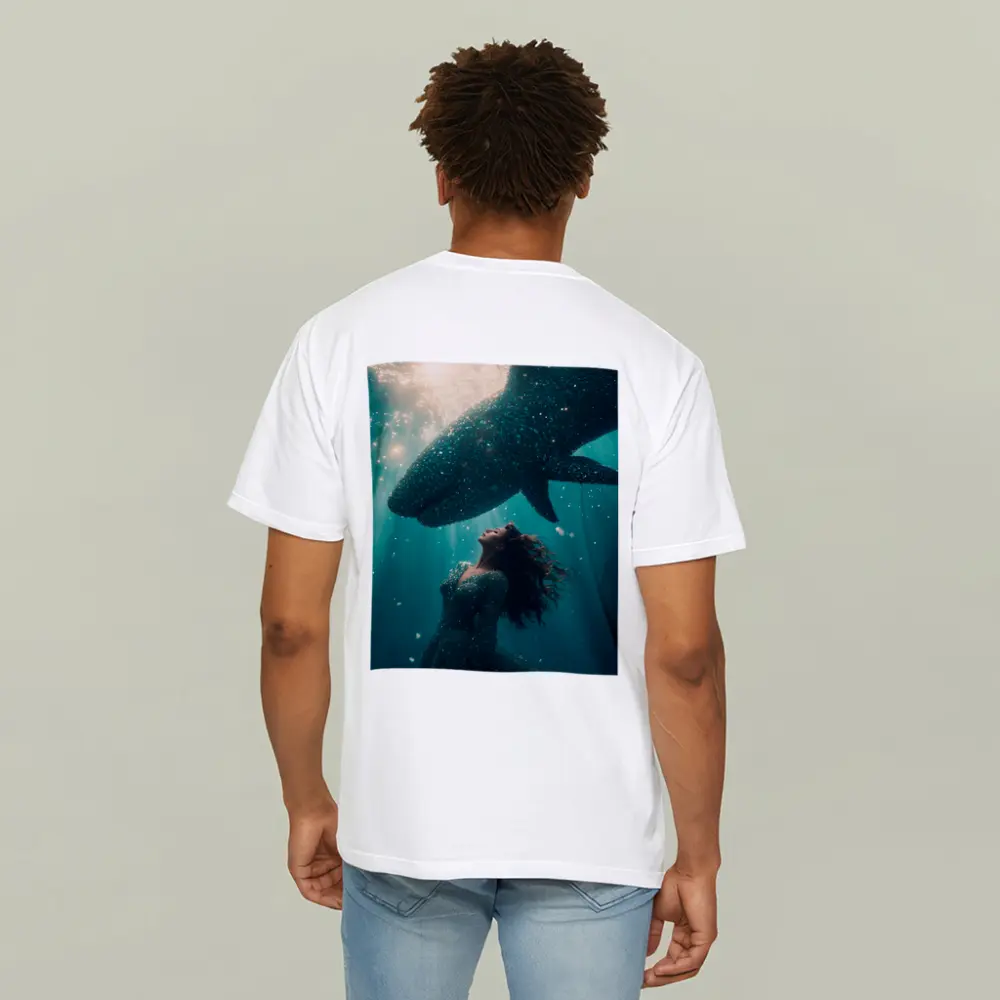 Woman and Shark Underwater Surreal Ocean Scene – T-Shirts