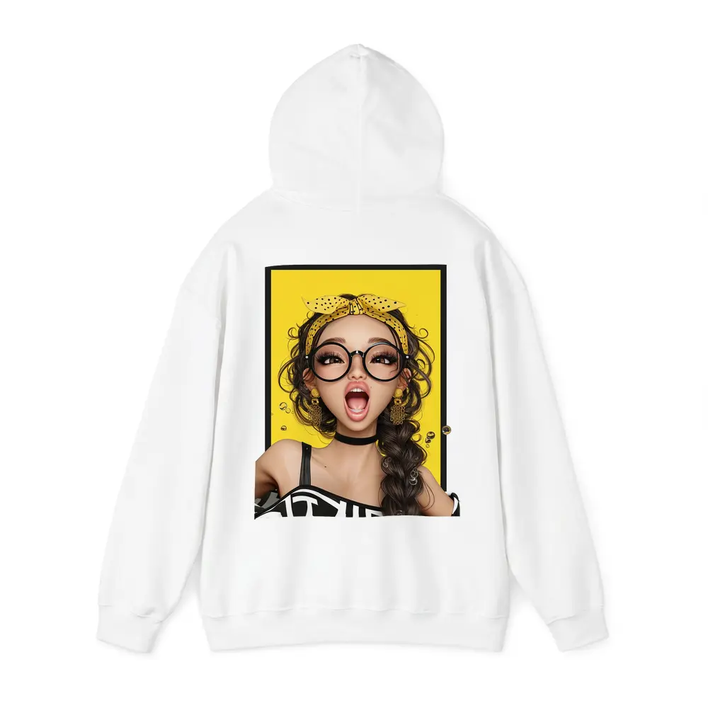 Pop Art Girl Yellow Background Bold Style – Hoodies