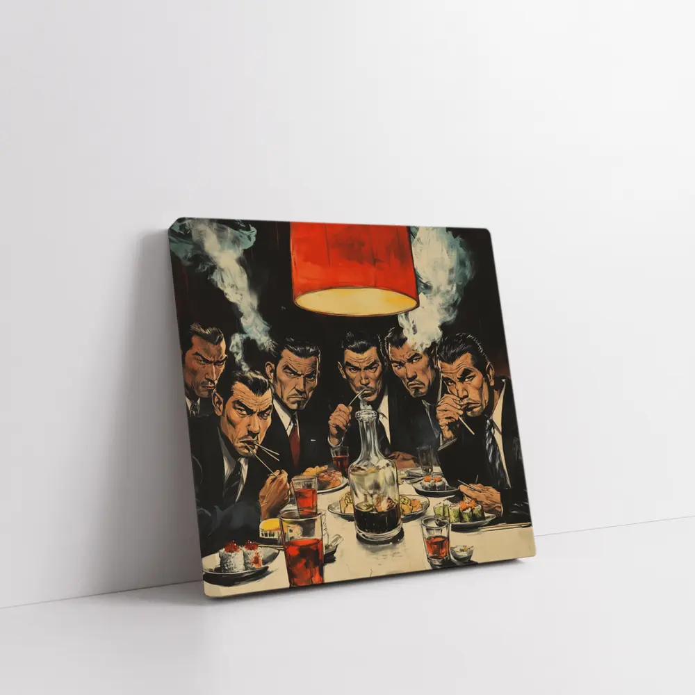 Yakuza Men Dining Sushi Bar Manga Art – Wall Art