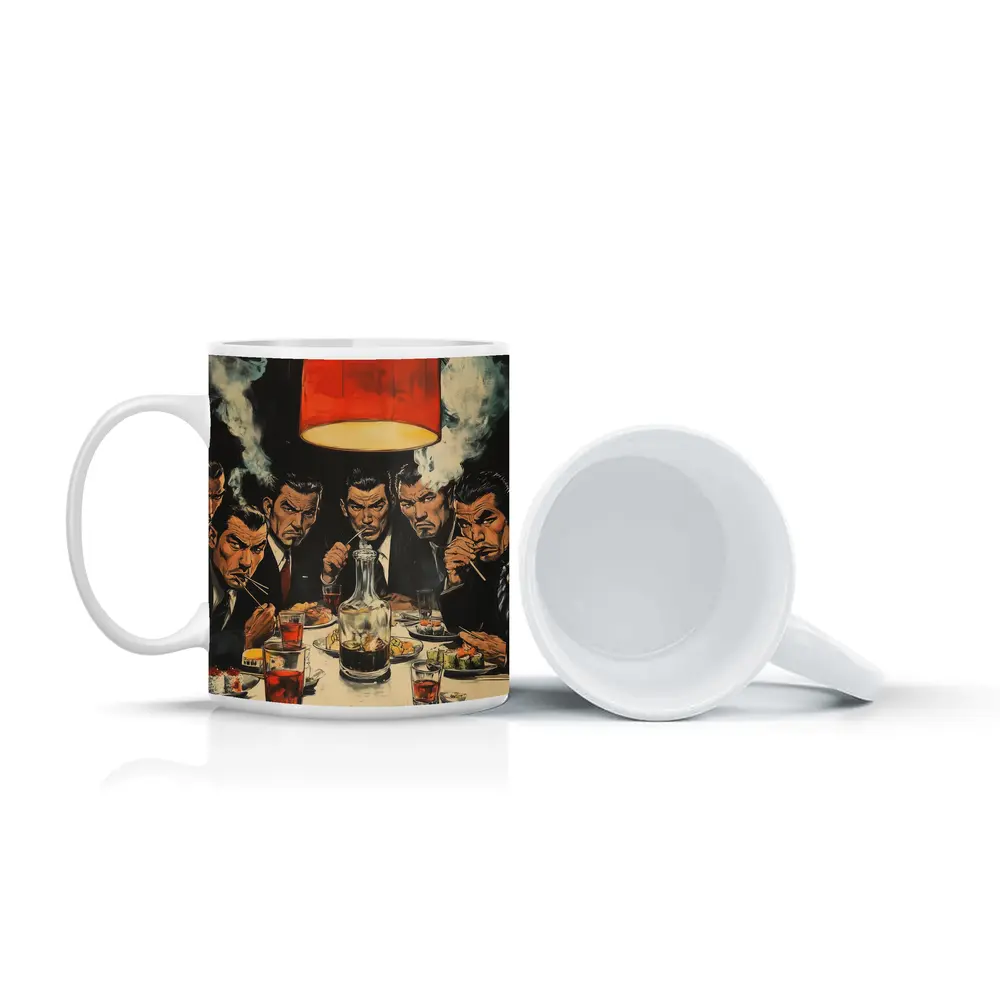 Yakuza Men Dining Sushi Bar Manga Art – Mugs