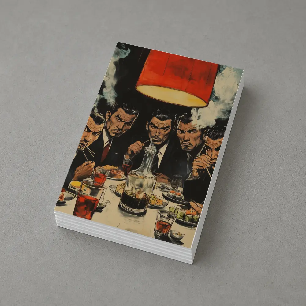 Yakuza Men Dining Sushi Bar Manga Art – Postcards