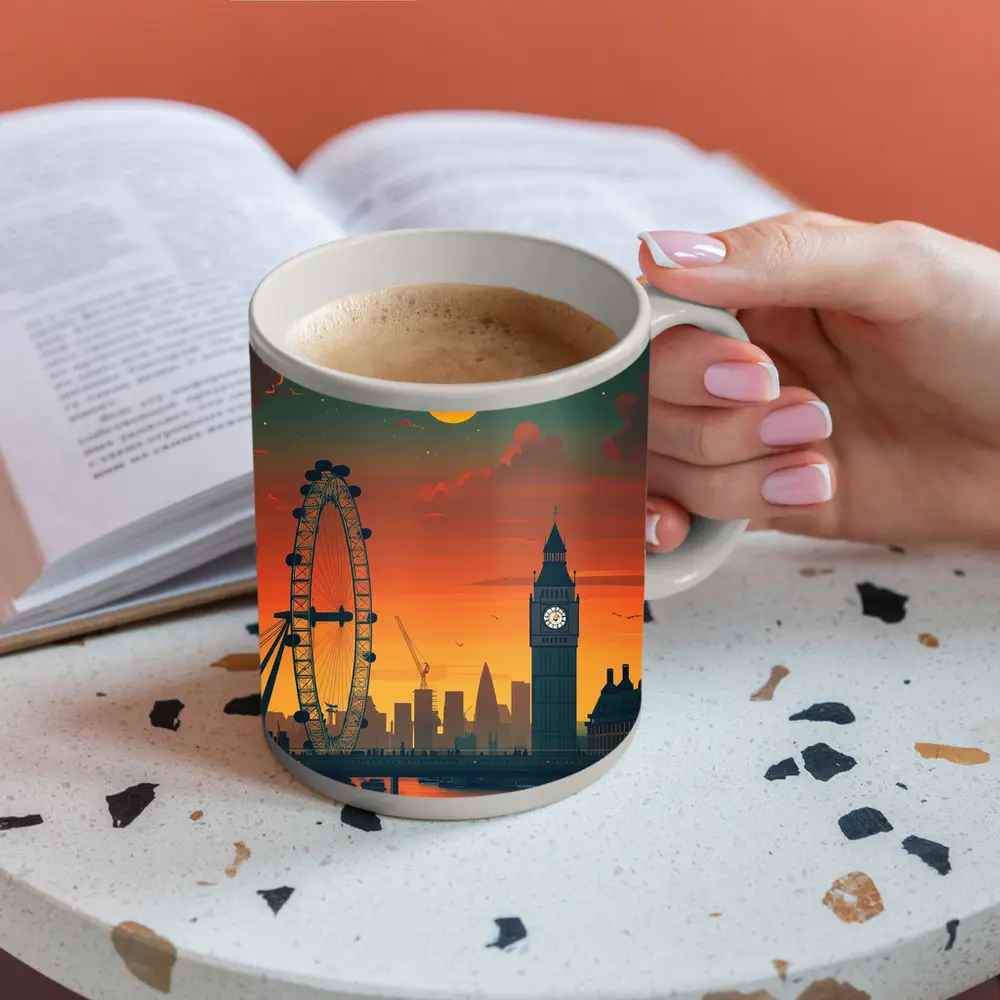 London Eye Big Ben Sunset City Skyline – Mugs