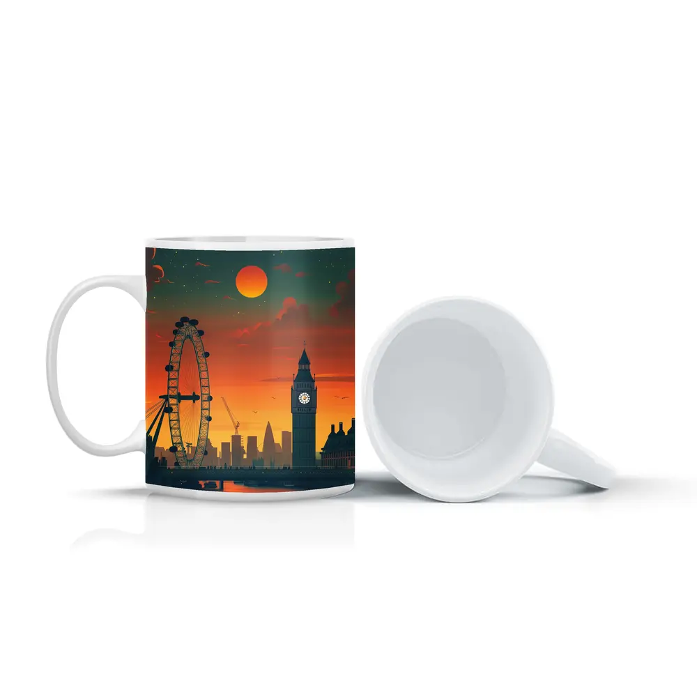 London Eye Big Ben Sunset City Skyline – Mugs