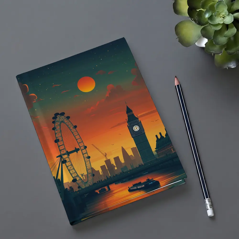 London Eye Big Ben Sunset City Skyline – Notebooks