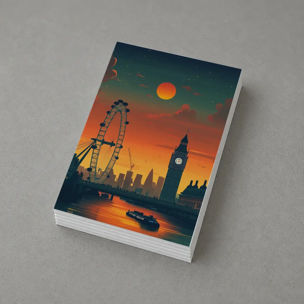 London Eye Big Ben Sunset City Skyline – Postcards