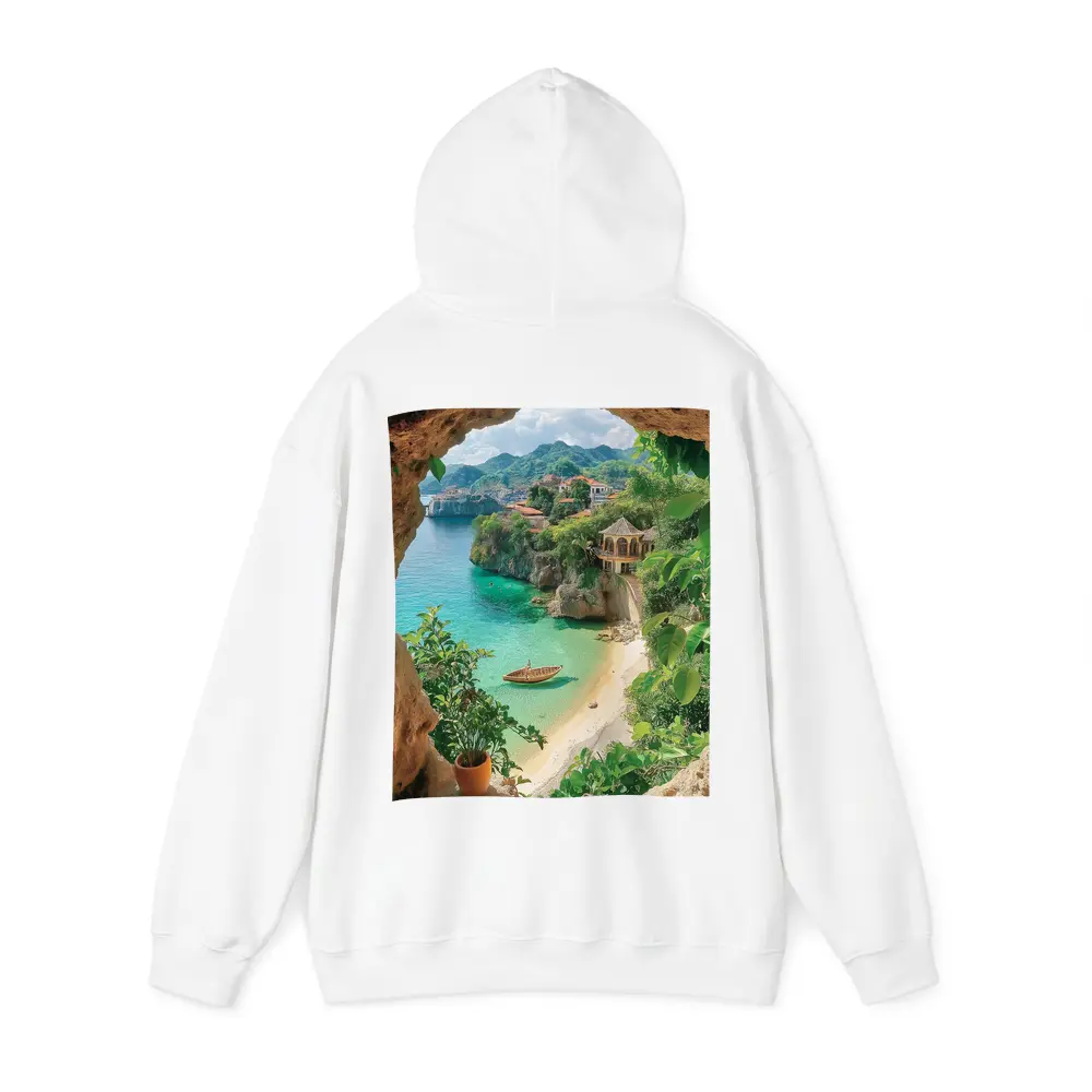 Tropical Cove View Through Rocky Cave – Hoodies
