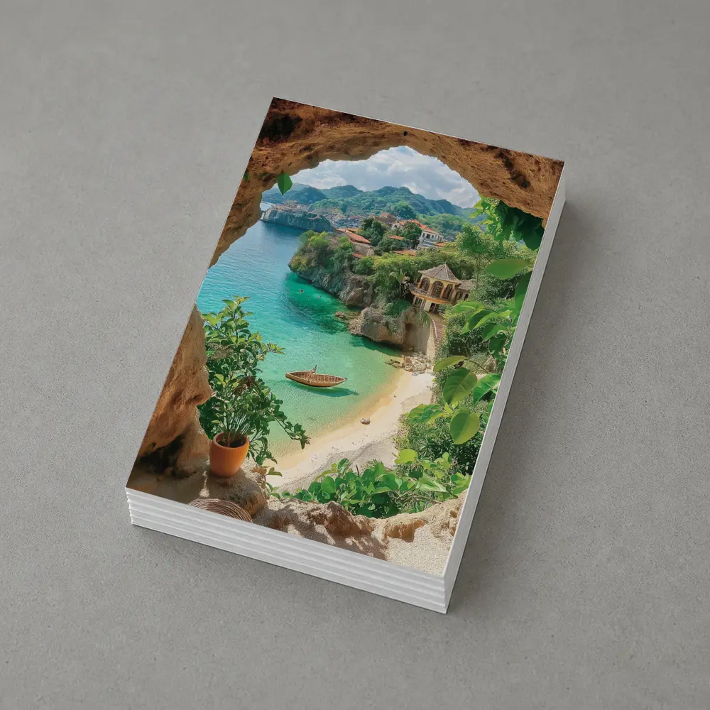 Tropical Cove View Through Rocky Cave – Postcards