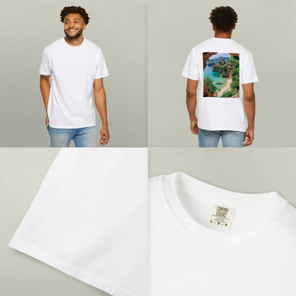Tropical Cove View Through Rocky Cave – T-Shirts